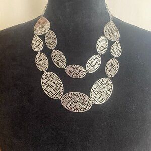 Silver-Toned Double-Strand Necklace
